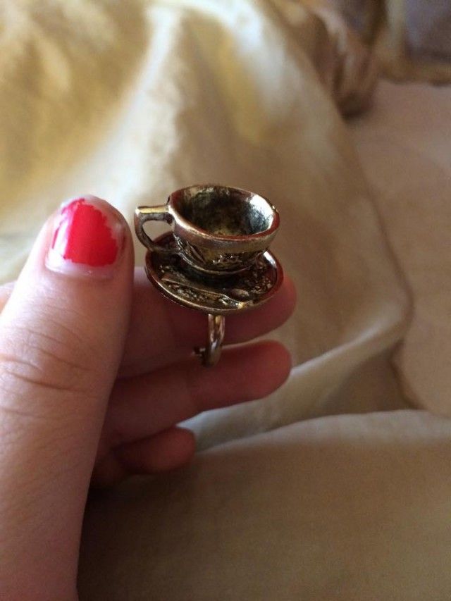 [41 OFF] 2021 Retro And Unique Style Coffee Cup Decorated Finger Ring In DressLily