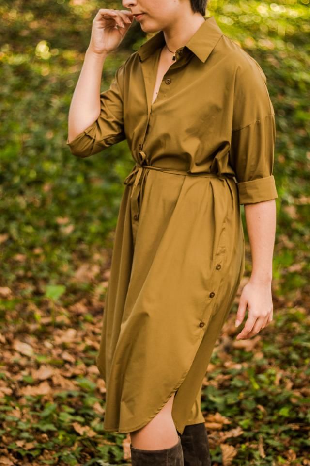[41 OFF] 2021 Military Longline Shirt Dress In ARMY GREEN DressLily