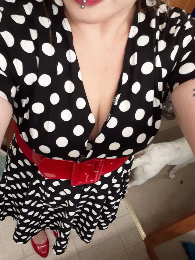 Polka Dot Print V-Neck Tulle Dress